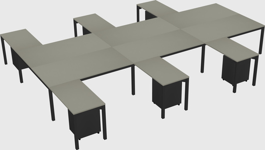 Shared l-shaped desk