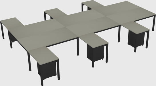 Shared l-shaped desk