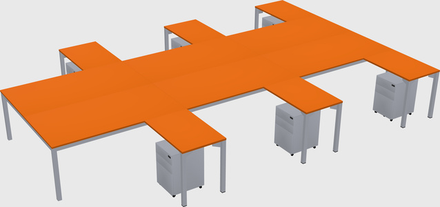 Shared l-shaped desk