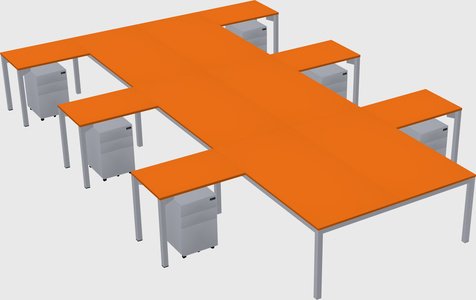 Shared l-shaped desk