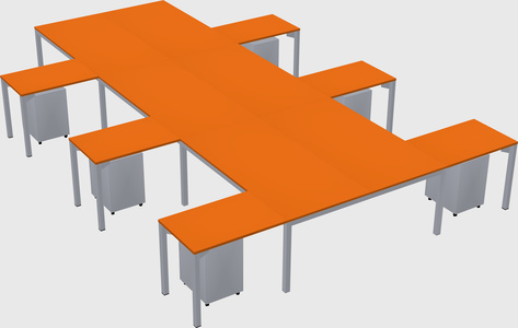 Shared l-shaped desk