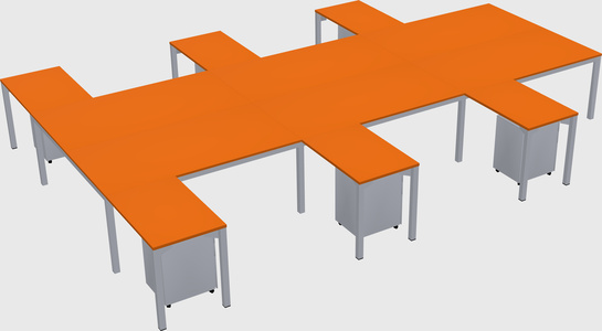 Shared l-shaped desk