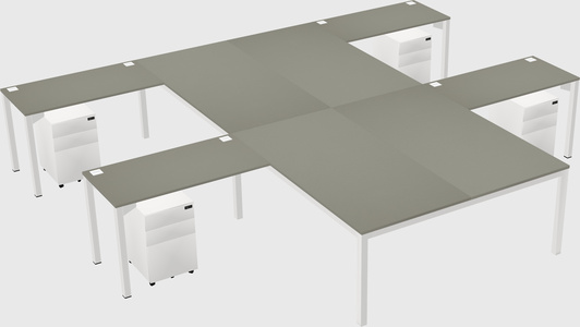 Shared l-shaped desk