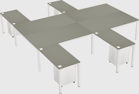 Shared l-shaped desk