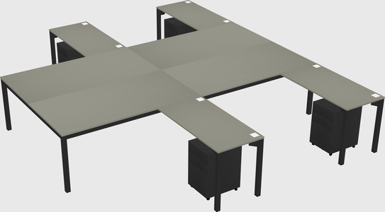 Shared l-shaped desk