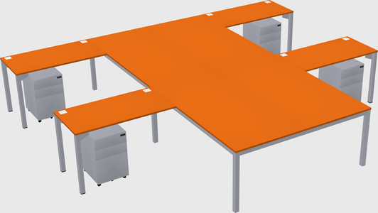 Shared l-shaped desk