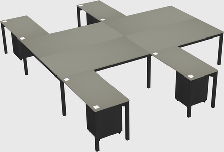 Shared l-shaped desk