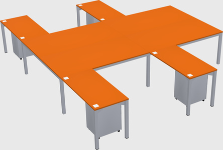 Shared l-shaped desk