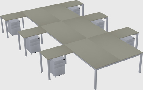 Shared l-shaped desk