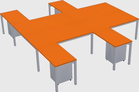 Shared l-shaped desk