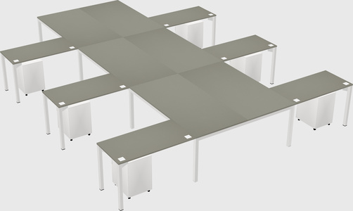 Shared l-shaped desk