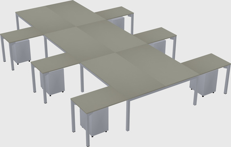 Shared l-shaped desk