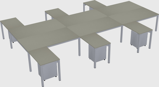 Shared l-shaped desk