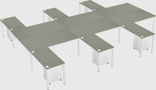 Shared l-shaped desk