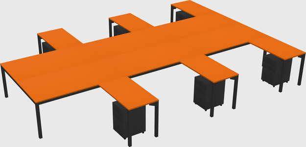 Shared l-shaped desk