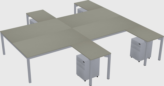 Shared L-shaped Desk