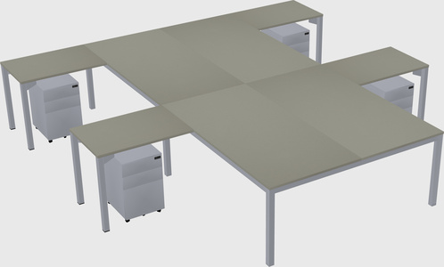 Shared l-shaped desk