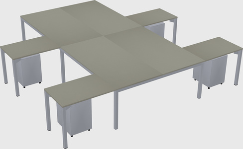 Shared l-shaped desk