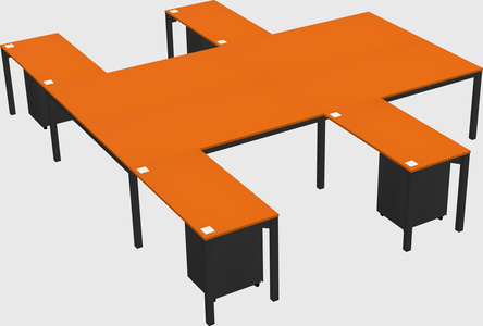 Shared l-shaped desk