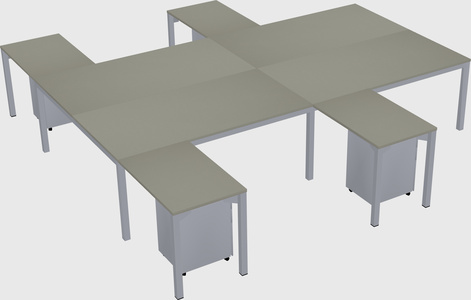 Shared l-shaped desk