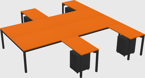 Shared l-shaped desk