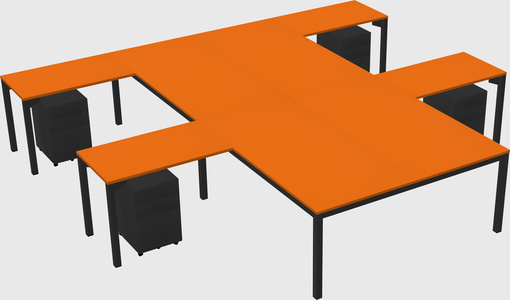 Shared l-shaped desk