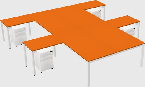 Shared l-shaped desk