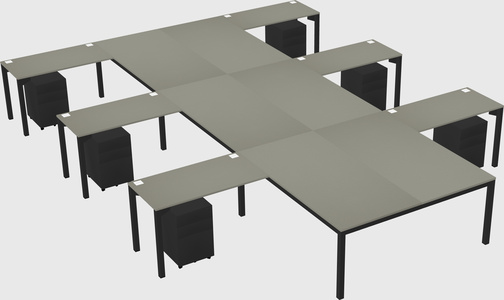 Shared l-shaped desk