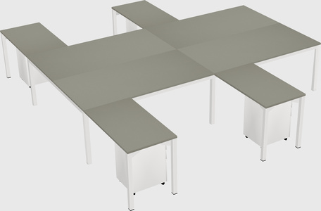 Shared l-shaped desk