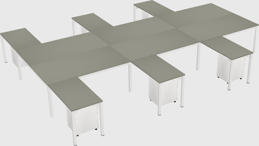 Shared l-shaped desk