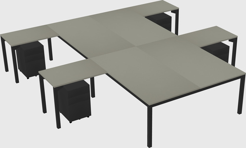 Shared l-shaped desk