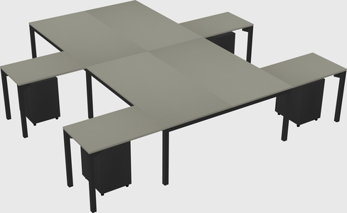 Shared l-shaped desk