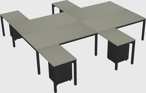 Shared l-shaped desk