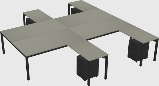 Shared l-shaped desk