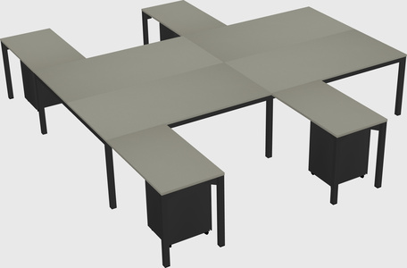 Shared l-shaped desk