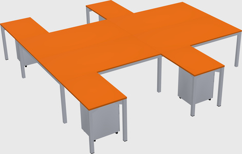 Shared l-shaped desk