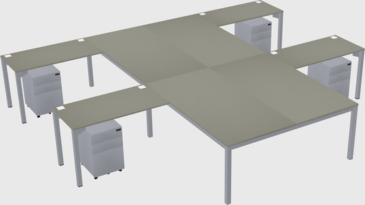 Shared l-shaped desk