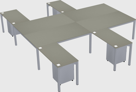 Shared l-shaped desk