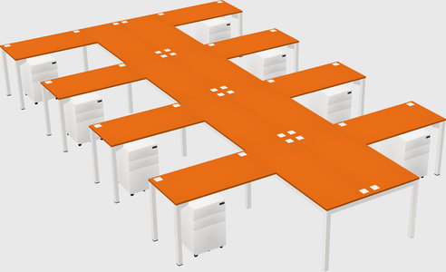 Shared l-shaped desk