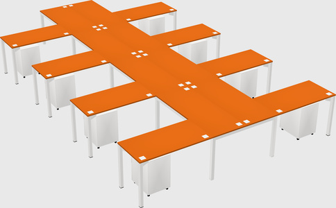 Shared l-shaped desk