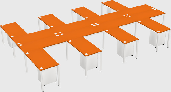 Shared l-shaped desk