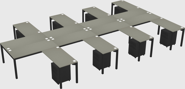 Shared l-shaped desk