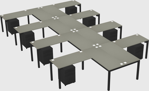 Shared l-shaped desk