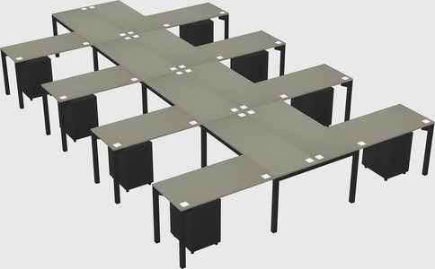 Shared l-shaped desk