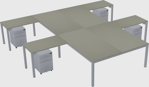 Shared l-shaped desk