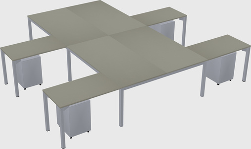 Shared l-shaped desk