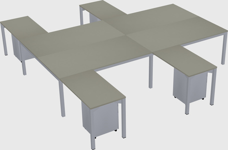 Shared l-shaped desk