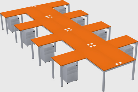 Shared l-shaped desk