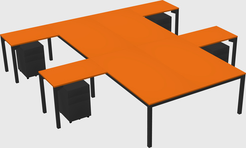 Shared l-shaped desk