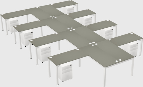 Shared l-shaped desk